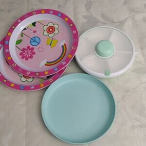 Vibrant Floral and Pastel Party Plate Set Gobe Snack